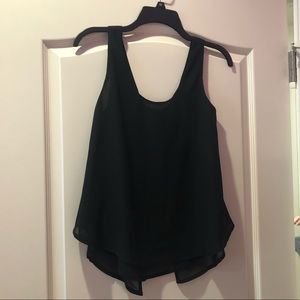 Black flowy blouse with fun back (XS)